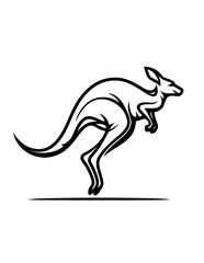 Obraz premium Kangaroo logo template. Kangaroo vector illustration on black background.