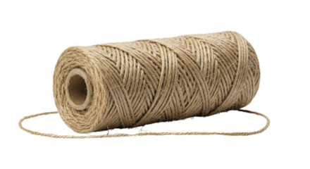 Spool of jute twine cord rope isolated PNG with Transparent Background
