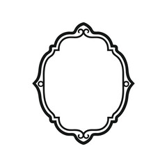 Vintage frame silhouette vector illustration. decorative ornate border, antique outline design, classic black contour