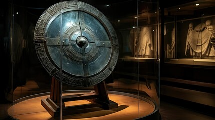 Naklejka premium ancient round metal shield