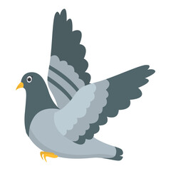 Cute Pigeon Cartoon Character. Isolated on White Background.