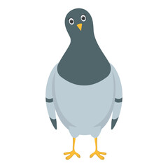 Cute Pigeon Cartoon Character. Isolated on White Background.
