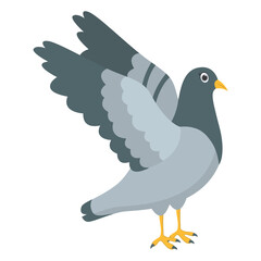 Cute Pigeon Cartoon Character. Isolated on White Background.