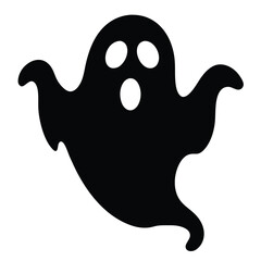 Black and white spooky Halloween cartoon art of a ghost, octopus, and skull vector illustrations