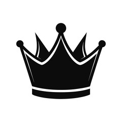Crown silhouette vector illustration. royal king or queen crown icon, luxury monarchy symbol, elegant flat black design