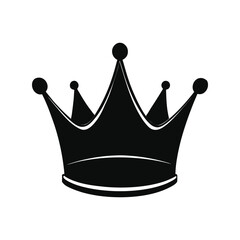 Crown silhouette vector illustration. royal king or queen crown icon, luxury monarchy symbol, elegant flat black design