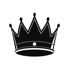 Crown silhouette vector illustration. royal king or queen crown icon, luxury monarchy symbol, elegant flat black design