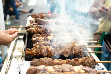Barbecue made on the street, very typical in Brazil