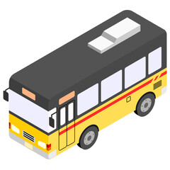 Vector isometric illustration of a bus