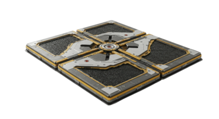 Futuristic Sci-Fi Modular Metal Floor Panel Platform Isolated 3D Render