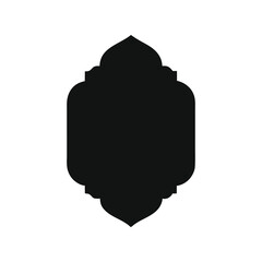 Vintage Islamic frame silhouette vector illustration. traditional arabesque border, black ornate decoration, classic template