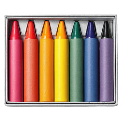 Naklejka premium Crayons in a Box: A vibrant display of colorful crayons neatly arranged within a box, each boasting a distinct hue, inviting creativity and imagination. 