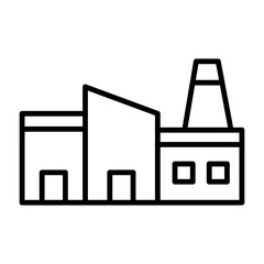 Factory icon featuring industry building