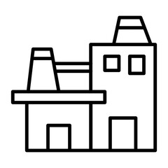 Factory icon featuring industry building