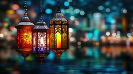 Glimmering Ramadan Lanterns: Festive Night Lights