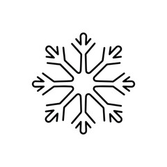 Christmas snowflake silhouette vector isolated on white. Colouring page with a Snowflake for kids.