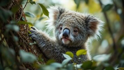 Adorable Koala Cub in Natural Habitat