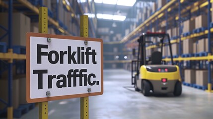 Warehouse forklift traffic sign