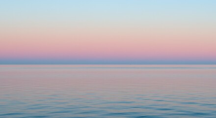 Fototapeta premium Calm Ocean at Sunset with Pastel Sky Gradient and Gentle Waves