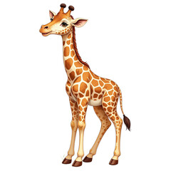 Naklejka premium Detailed Zebra Foal Clipart, isolated on a white background.