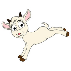 Cute goat animal cartoon