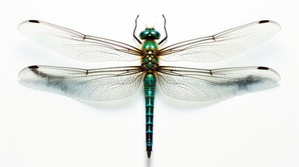 up dragonfly white background