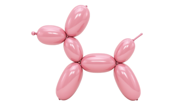Playful balloon dog sculpture against a vibrant dark backdrop - Powered by Adobe