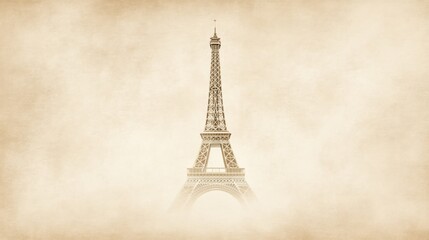 Iconic tower reflection sepia tone vintage travel image