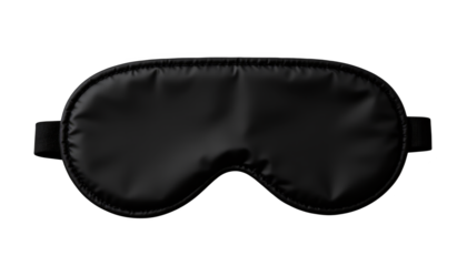 Soothing slumber, black sleep mask on a cozy plaid background for restful nights