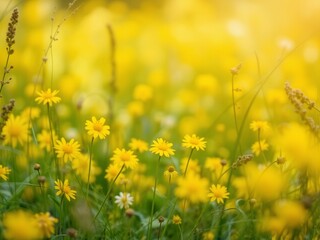 Obraz premium Spring Blooms Amidst Grassy Meadow