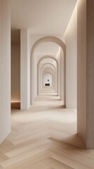 Serene Architectural Corridor: A Minimalist Interior Design