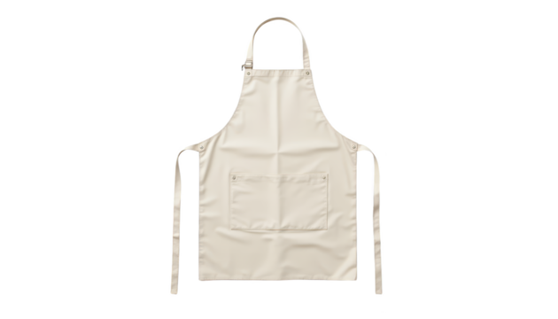 Classic tan and blue striped kitchen apron for cooking baking enthusiasts