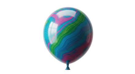 Colorful marbled latex balloon isolated on white background