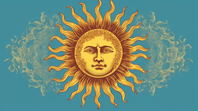 cler sun with a face