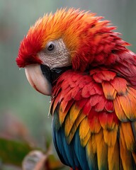Fototapeta premium Scarlet Macaw Bird Portrait