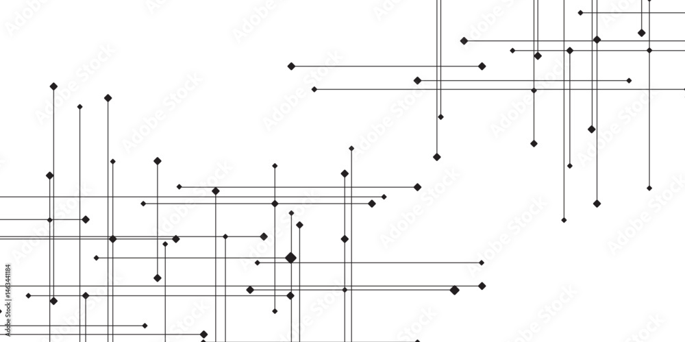 Poster abstract line or strokes with dots, dotted line, node point, digital background vector design concept. abstr technology White background Future new technology for business or science presentation.	