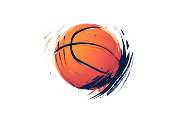 A basketball with abstract brush strokes on a black background i