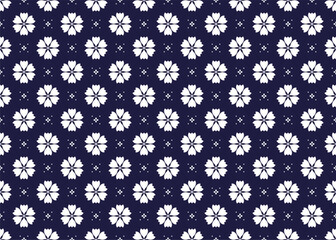ethnic fabric seamless pattern, blue and white style, design for cloth, carpet, batik, wallpaper, wrapping etc.
