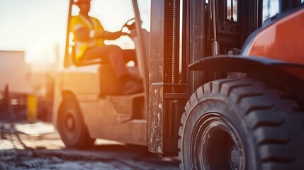 Forklift Operator in Industrial Setting