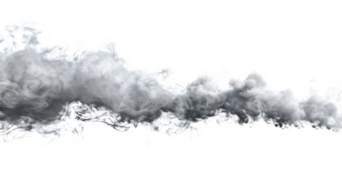 chimney releasing a fantastic amount of smoke isolate on transparent background