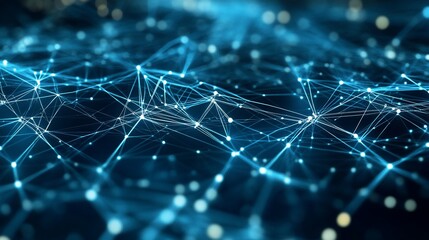 Abstract technology background, network connecting nodes structure visualization