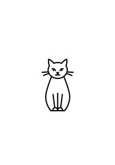 Fototapeta premium Minimalist Cat Outline Illustration on White