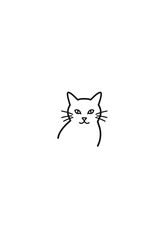 Obraz premium Minimalist Cat Line Art: Simple Feline Illustration