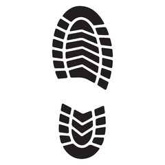Footprint's silent trace: A stark, isolated imprint of a boot sole