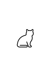 Minimalist Cat Silhouette Icon - Pet Design Element