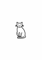 Obraz premium Minimalist Cat Illustration - Simple Line Art