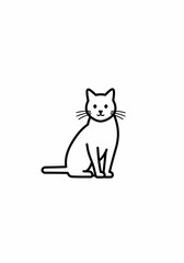 Minimalist Cat Illustration on White Background