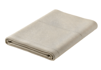 Realistic beige kitchen towel, folded neatly, showcasing a natural fabric texture with subtle stitching details, perfect for home and culinary use, isolated on transparent background.