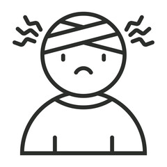 Head Injury icon, Injury symbol outline icon, editable vector illustration and transparent graphic element. Isolated on white background