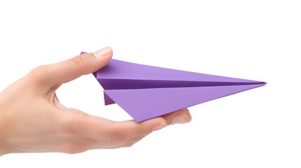 Hand Holding a Paper Airplane: A hand launching a paper airplane, symbolizing creativity and play. 
